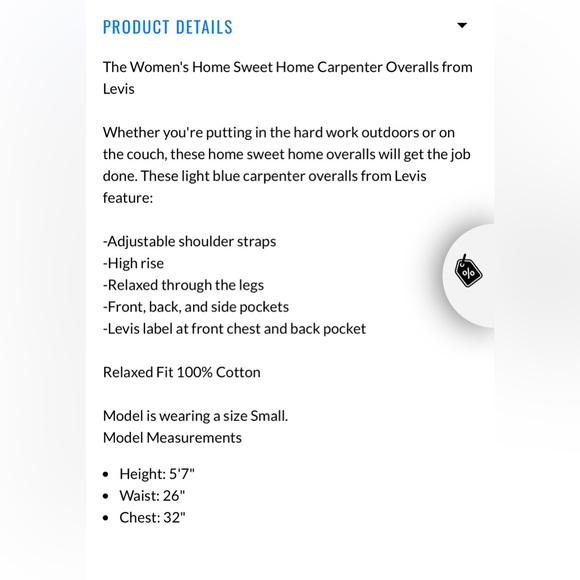 The Women's Home Sweet Home Carpenter Overalls from levis - Picture 5 of 5